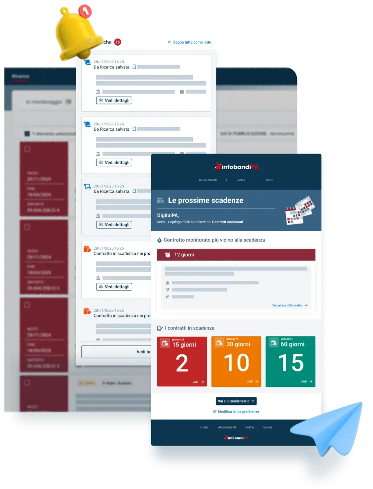 scandezario dei contratti pubblici Schermata dello scandezario dei contratti pubblici: ricevi avvisi personalizzati